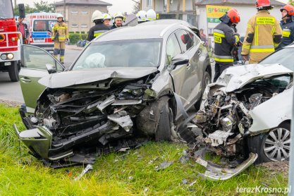 Wypadek na skrzyżowaniu we Wróbliku Szlacheckim