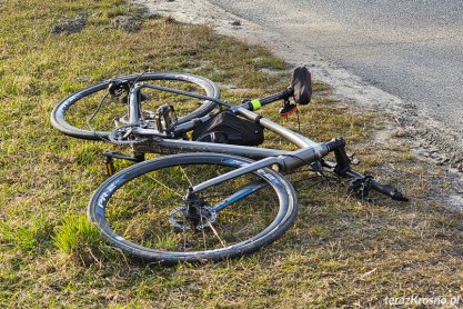 Wypadek w Rogach. Poszkodowany rowerzysta
