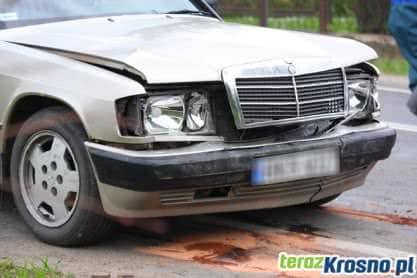 Zderzenie czterech samochodów w Krośnie, trzy osoby poszkodowane