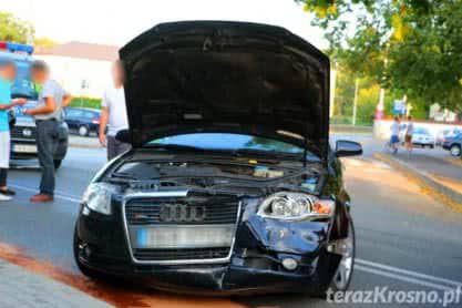 Zderzenie dwóch samochodów w Polance