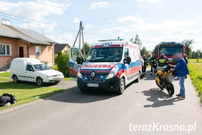 Zderzenie motocykla z samochodem w Odrzykoniu