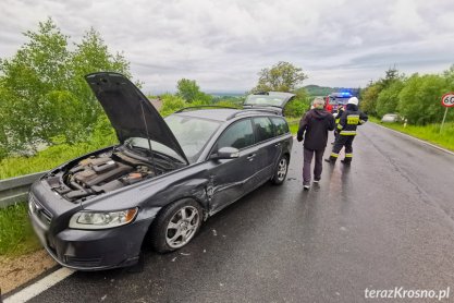 Zderzenie samochodów w Korczynie
