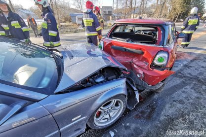 Zderzenie trzech samochodów na Rzeszowskiej