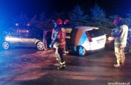 Zderzenie trzech samochodów w Iskrzyni