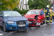 Zderzenie dwóch samochodów w Targowiskach