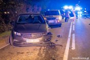 Zderzenie trzech samochodów w Przybówce