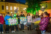 Protest w Krośnie przeciw wojnie na Ukrainie