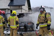Pożar samochodu w Klimkówce