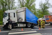 Zderzenie dwóch ciężarówek w Zboiskach