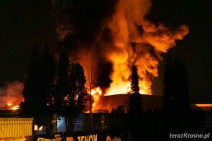 Pożar hali w Krośnie