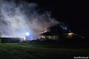 Pożar poddasza domu w Leśniówce