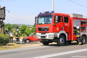 Pożar samochodu w Iwoniczu