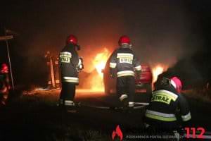 Pożar samochodu w Zręcinie