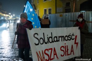 Spontaniczny protest w Krośnie