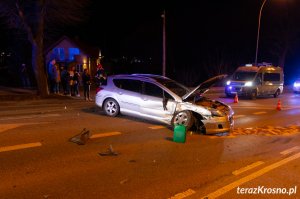 Wypadek w Krośnie, zderzenie dwóch samochodów