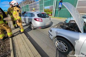 Zderzenie samochodów w Krośnie