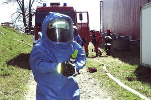 Zdjęcia - Wyciek amoniaku w Korczynie