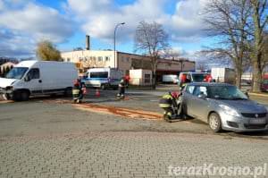 Zderzenie trzech samochodów na ul. Składowej w Krośnie