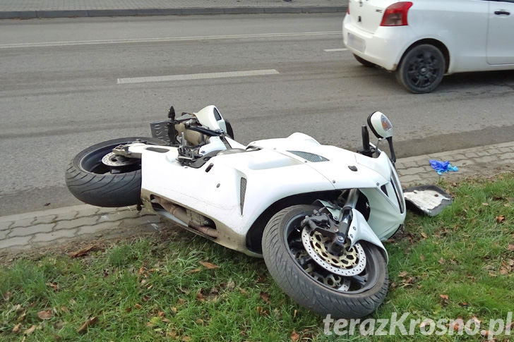 Motocyklista wywrócił się na Krakowskiej